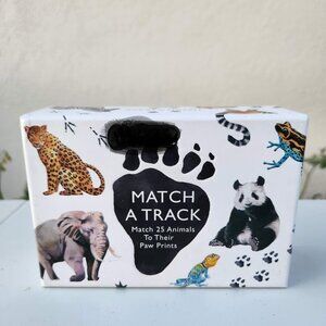 Match a Track Matching Card Game 25 Animals to Their Paw Prints Animal Trivia Tr